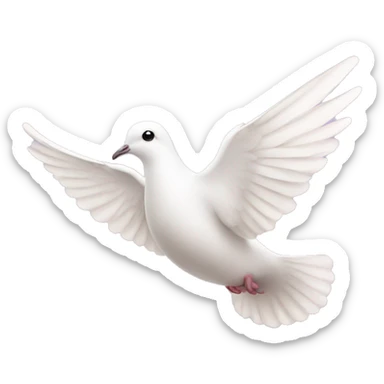 dove in flight with light pink bow tied around neck sticker