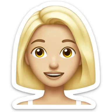 A blond girl doing her skincare  sticker