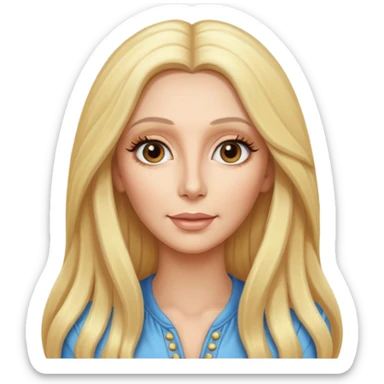 Cher with long blonde hair sticker