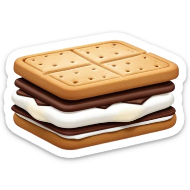 Burgundy smores cookie sandwich isolated  sticker