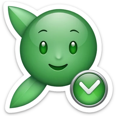 Green tick in blue colour sticker