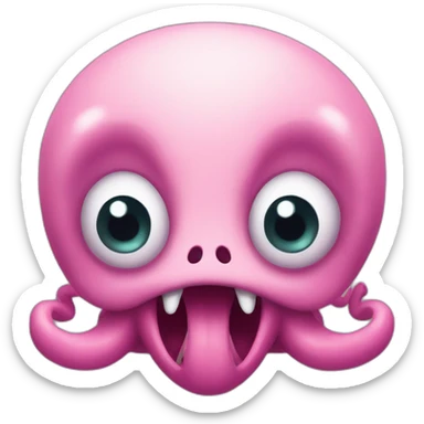 cute kraken cute face afraid of sticker