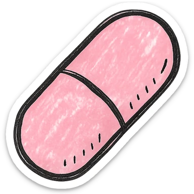 hand drawn outlined icon of a pink object, no fill sticker
