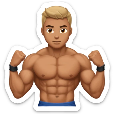 muscular male in provocative pose sticker