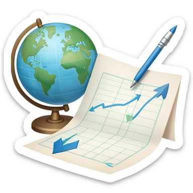 Create an emoji representing language translation. The design should feature a globe in the background, symbolizing international communication. In front of the globe, place two books or sheets of paper, with a pen nearby to indicate the act of writing. Add two arrows pointing in opposite directions between the sheets to represent the translation process. Use a clean and professional color palette with blues, greens, and neutral tones. Make the background transparent. sticker