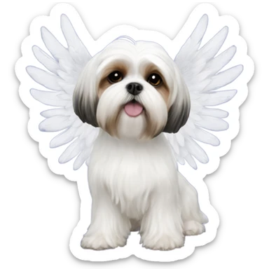 Maltese Shih Tzu Dog with angel wings ￼ sticker