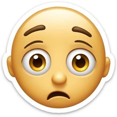 Embarrassed emoji blushing and rolling eyes sticker