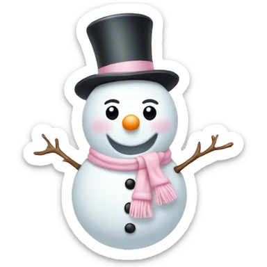 cute light pink snowman sticker