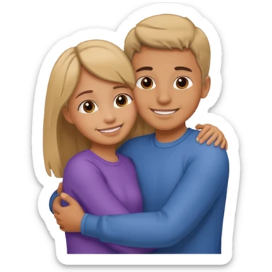 Texte ´Gros câlin’, en dessous un homme serre sa sœur dans ses bras sticker