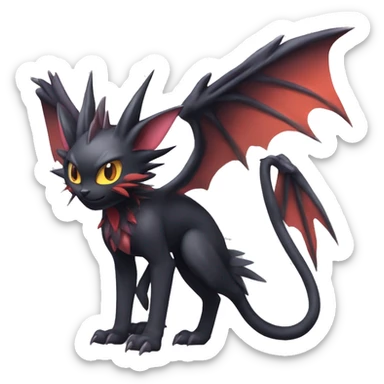  Kawaii Edgy Cool Beautiful Noivern-Nargacuga-Litten full body sticker