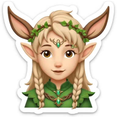 Cute Druid human like fawn with elf ears sticker