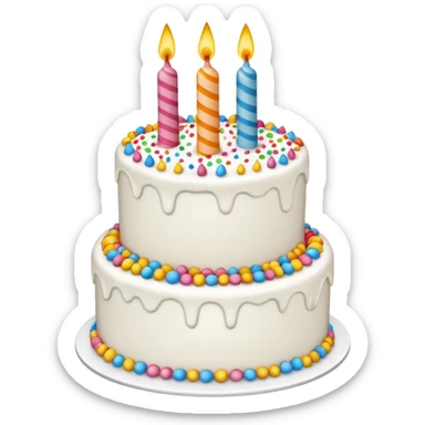 un gateau d'anniversaire en ligne blanche sticker