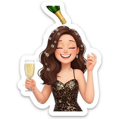 champagne shower sticker