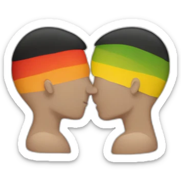 Gay flag with two men kissing sticker