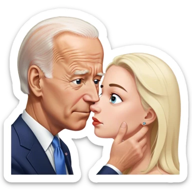 Joe Biden sniffing a person  sticker