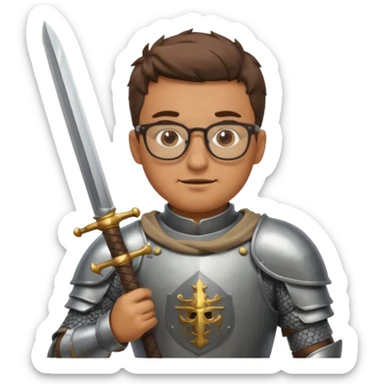 Knights with Glasses: Knight polishing sword while squinting


















 sticker