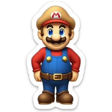 super mario waering tradional bavarion clothes like going to the octoberfest sticker