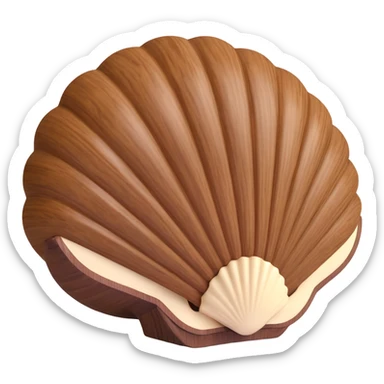 walnut with shell sticker