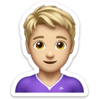 sporty european boy in gymnast leotard sticker