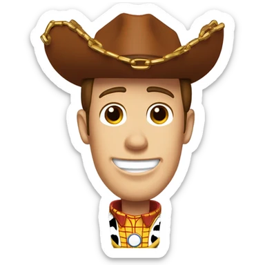 Toy Story woody with gold chain and grill sticker
