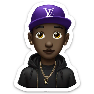 Goth boy with purple louis vuitton cap  sticker