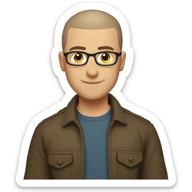 Shawn from be your own nerd YouTube channel but buzz cut short sticker