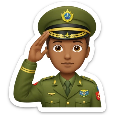Soldado do Exército Brasileiro fazendo continência sticker