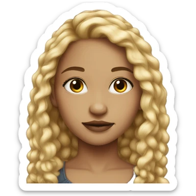 Light skinned girl 3b hair pretty sticker
