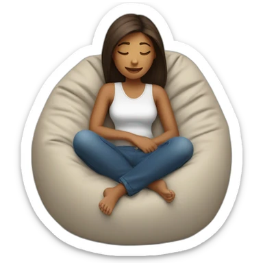 relaxed girl in a bean bag chair resting sticker