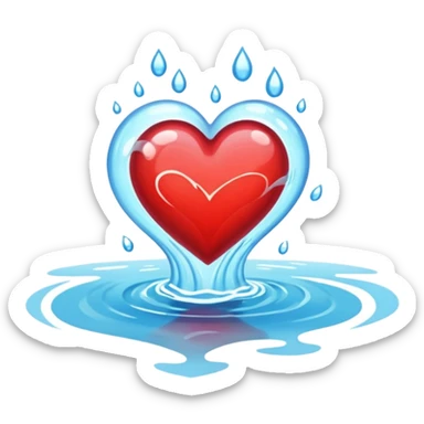The heart beating in the flowing river sticker
