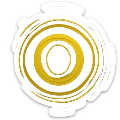 wo overlapping circles in a rich yellow color (#FFD700 or similar to Paddle's brand yellow). The circles should be identical in size and overlap by about 30-40% in the center, creating a vesica piscis shape. The design should be clean and minimal with a solid fill sticker