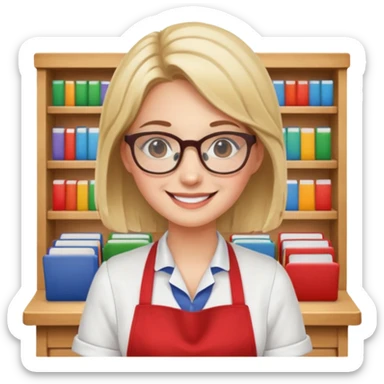 Bookstore Clerk woman sticker