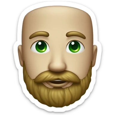 Homme cheuveu boucle aux yeux vert avec une barbe qui fait un bisous avec un coeur sticker