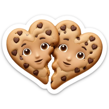 Cookie heart twins  sticker
