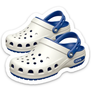 Pure white Crocs clogs, clean matte texture, ventilation holes visible, minimal lighting, dark neutral background, realistic product photo, no logos, no text. no color other than white sticker