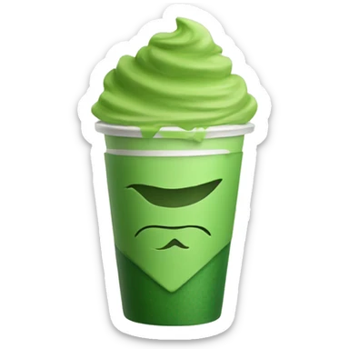 Matcha in a To go cup without face  sticker