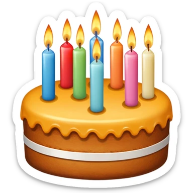cake with six candles sticker