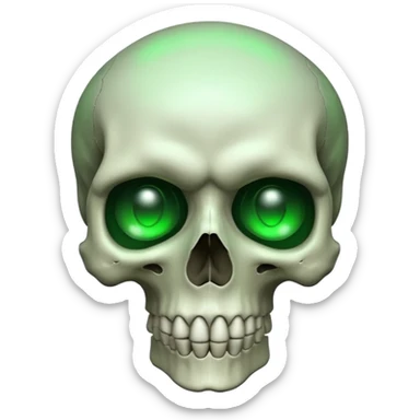 skull with glow eyes sticker