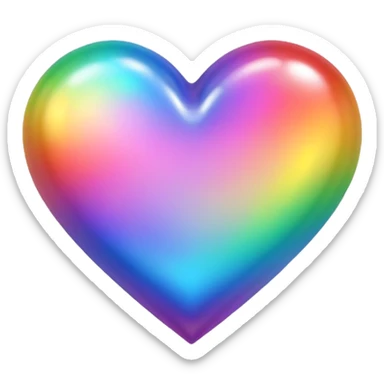 Rainbow heart sticker