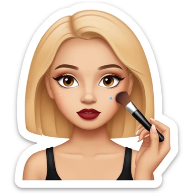 A girl applying makeup with the words Maybe it’s Maybeline sticker