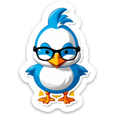 Silly goose with glasses sticker