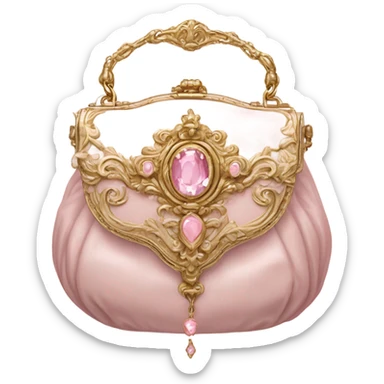 vintage rococo gold bag with pale pink jewel sticker