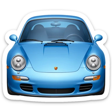 2004 blue porsche carrera with eyes on windshield cars movie sticker