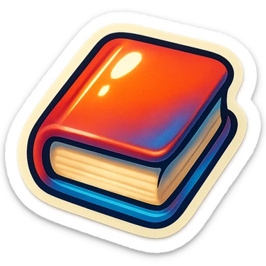 single book symbol, cartoon style sticker, simple and clear, no text sticker