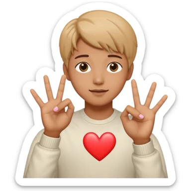 Bts hand pose and heart place mid of fingers sticker