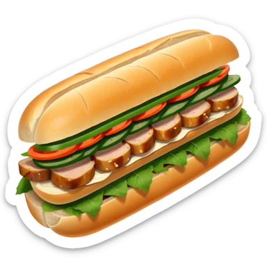 traditional banh mi with char grilled pork emoji sticker