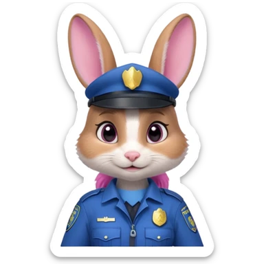 judy hopps with police suit from zootopia, Disney sticker
