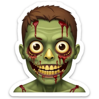 Quero um zumbi com a pele morena, com machucados no rosto (poucos) com dentes de ouro sticker