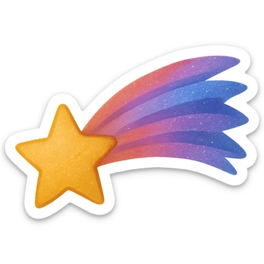 shooting star, digital illustration, no background sticker