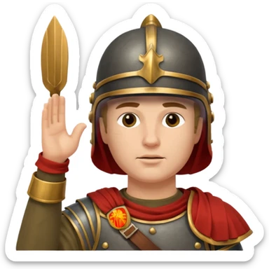 an ancient roman republic soldier doing a nazi salute sticker